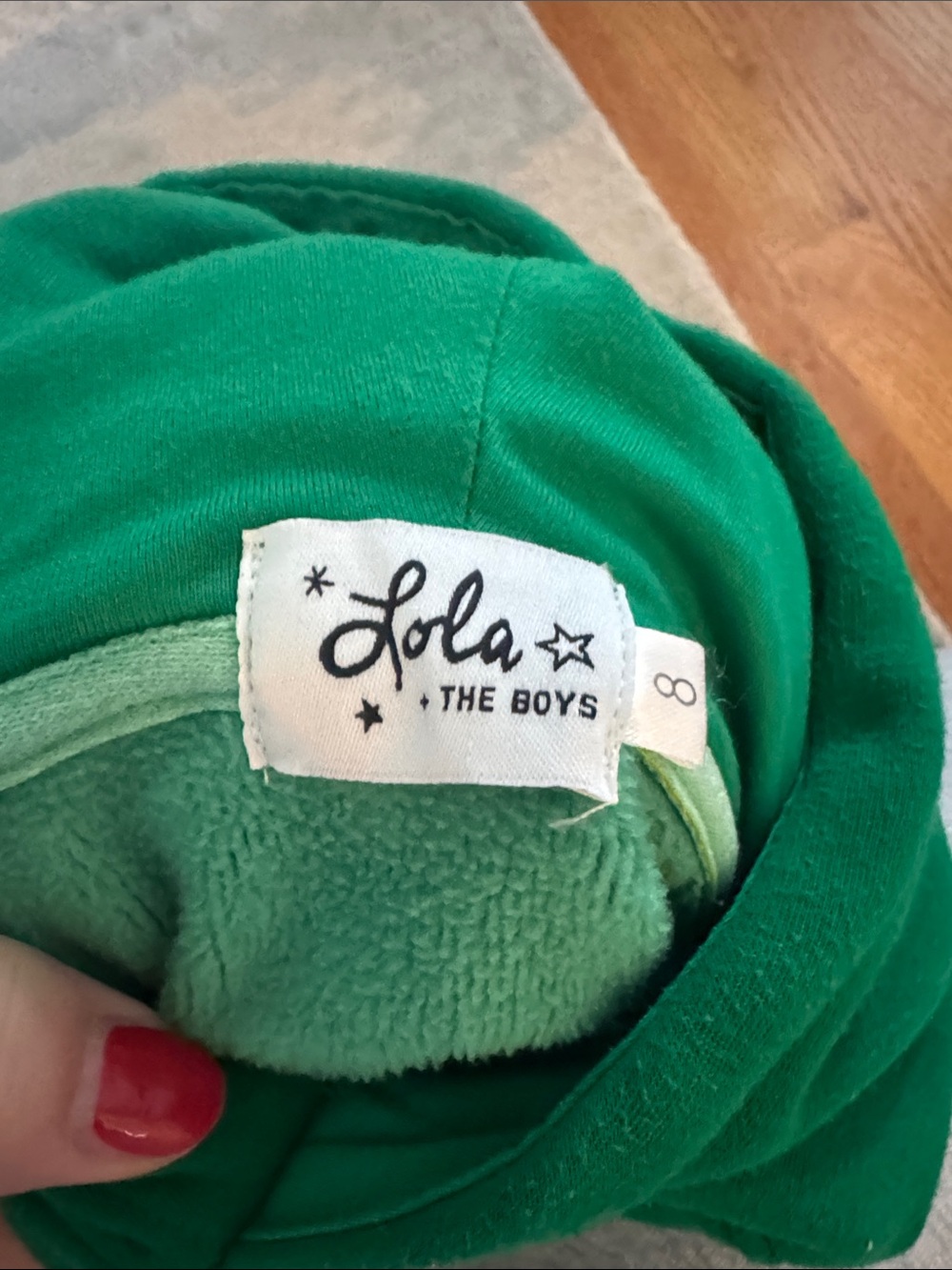 Lola + The Boys Green Kids Matching Set with Colorful Patch Graphics - Picture 6 of 7